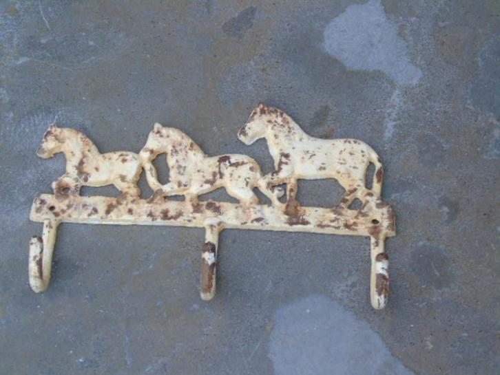 Gietijzeren kapstok voor paarden, wit, Tuin en Terras, Tuinwanddecoratie, Nieuw, Ophalen