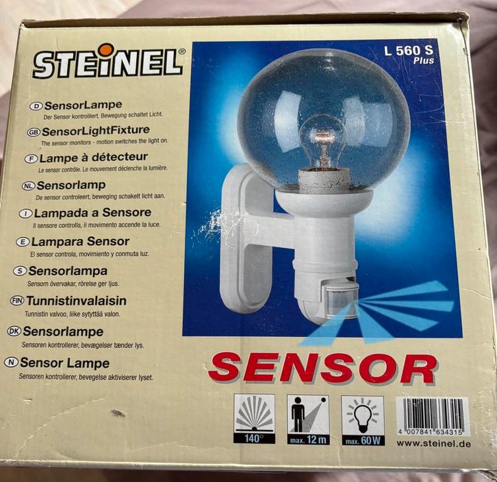 Steinel buitenlamp met sensor, Tuin en Terras, Buitenverlichting, Zo goed als nieuw, Kunststof, Ophalen