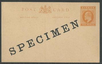 CYPRUS 1907 E.VII. 10paras orange Postcard, Ovpt. “SPECIMEN" beschikbaar voor biedingen