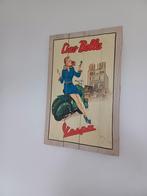 Vespa reclame geschilderd op hardhout, Enlèvement