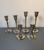 Vintage 6 verzilverde kandelaars, Antiek en Kunst, Ophalen of Verzenden, Overige materialen