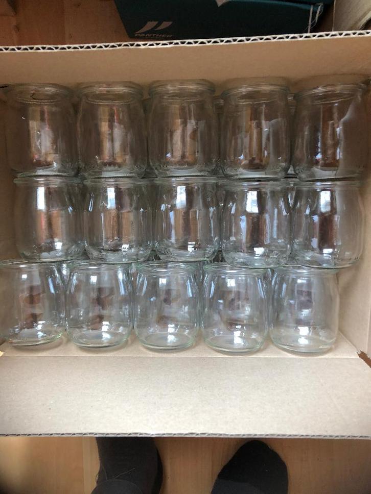 60 glazen yoghurtpotjes, Hobby & Loisirs créatifs, Bricolage, Neuf, Matériel, Enlèvement ou Envoi