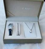 Coffret pendentif + chaîne + bracelet + montre, Bijoux, Sacs & Beauté, Colliers, Comme neuf, Enlèvement ou Envoi