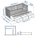 Lit banquette blanc 80x200cm, convertible en 2 lits 160x200, Ophalen, Wit, Tweepersoons, 200 cm