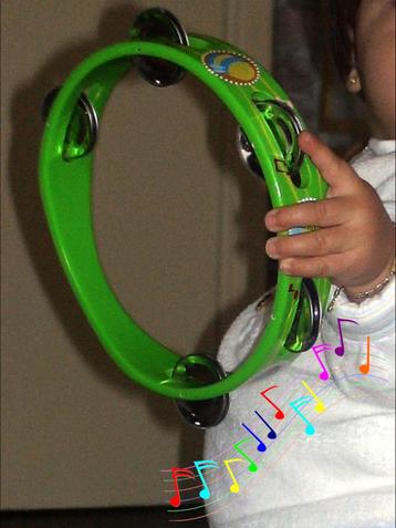 Tambourin avec cymbales en bois - Musique avec enfants, Musique & Instruments, Enlèvement ou Envoi, Comme neuf, Autres marques