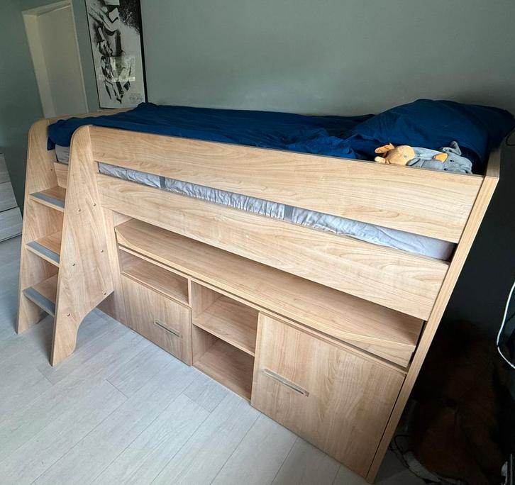 Hoogslaper bed, Enfants & Bébés, Chambre d'enfant | Lits superposés & Lits mezzanines, Utilisé, Lit mezzanine, Enlèvement