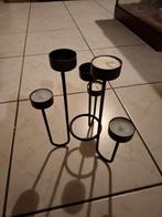 theelicht kaarsenhouder, Gebruikt, Zwart, Ophalen of Verzenden, Metaal