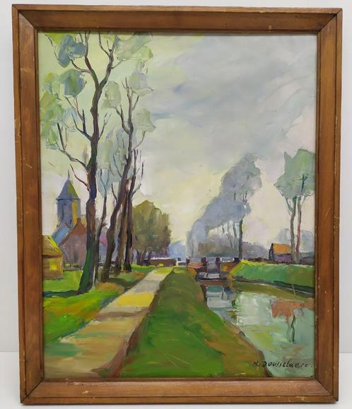 oud schilderij Maurits Dousselaere, Antiek en Kunst, Kunst | Schilderijen | Klassiek, Ophalen of Verzenden