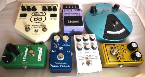 Soldano, Keeley, Maxon, DOD, Boss, Dunlop, Route66, Xotic, Muziek en Instrumenten, Effecten, Chorus, Distortion, Overdrive of Fuzz