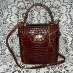 Sac LOUISE FONTAINE cuir crocodile marron, Enlèvement ou Envoi, Cuir