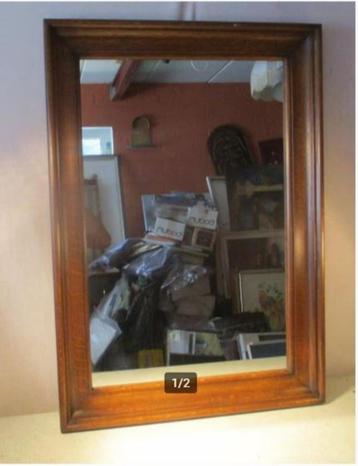 Mooi Oude Houten Spiegel - 81x57 beschikbaar voor biedingen