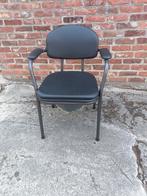 Chaise percée avec seau hygiénique 53cm d assise (nickel), Ophalen, Zo goed als nieuw