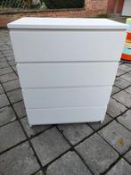 commode Malm Ikea Blanche, 3 ou 4 tiroirs, 25 à 50 cm, Enlèvement, Utilisé