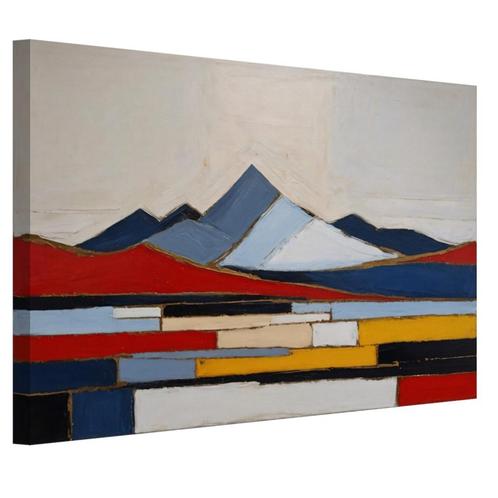 Toile de montagne abstraite 60x40cm - 18mm., Maison & Meubles, Accessoires pour la Maison | Décorations murale, Neuf, Envoi