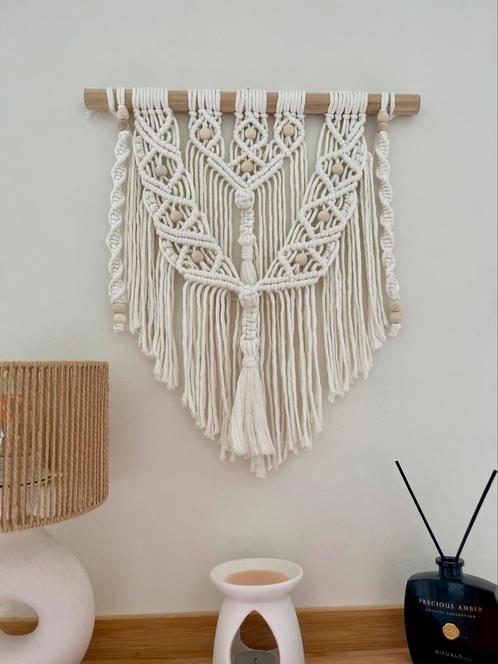 Macrame Wanddecoratie Wit, Huis en Inrichting, Woonaccessoires | Wanddecoraties, Nieuw, Ophalen