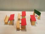 houten poppenmeubels (schoolklasje) schaal 1:12 (vintage), Ophalen of Verzenden, Gebruikt, Accessoires