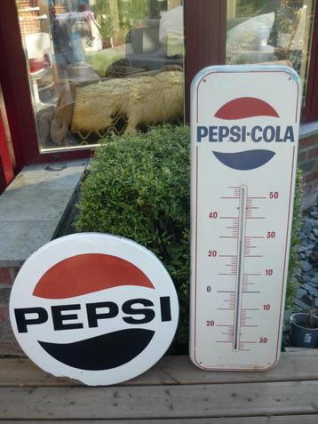Pepsi Cola plaat + thermometer  beschikbaar voor biedingen