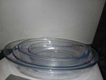 Te koop: Set van 4 Ovalen Glazen Ovenschalen! beschikbaar voor biedingen