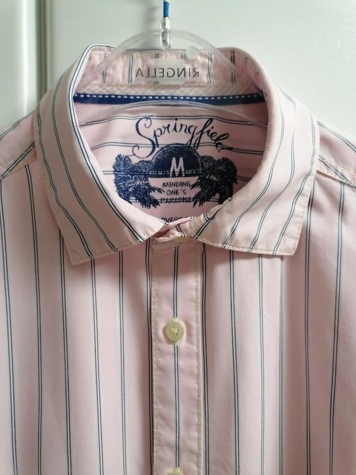 Roos gestreept hemd met lange mouwen, Springfield, M, Kleding | Heren, Overhemden, Zo goed als nieuw, Ophalen of Verzenden