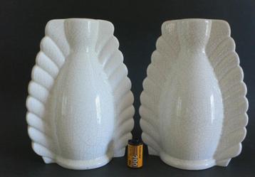Paire de vases Crackle Art Déco, vases Art Déco, sans marque, Envoi