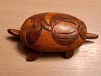 Vintage handgesneden houten schildpad., Antiek en Kunst, Kunst | Beelden en Houtsnijwerken, Ophalen of Verzenden