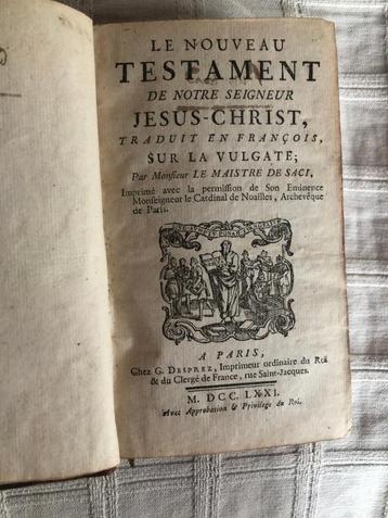 Le Nouveau Testament de Notre-Seigneur Jesus-Christ    1770 beschikbaar voor biedingen