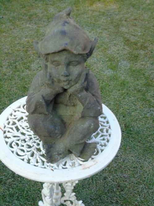 Standbeeld van een dwerg of imp in gietijzer met roestgroene, Tuin en Terras, Tuinbeelden, Nieuw, Tuinkabouter, Metaal, Ophalen