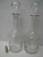 2 glazen wijnkaraffen met glazen stop in bolvorm, Collections, Verres & Petits Verres, Enlèvement ou Envoi