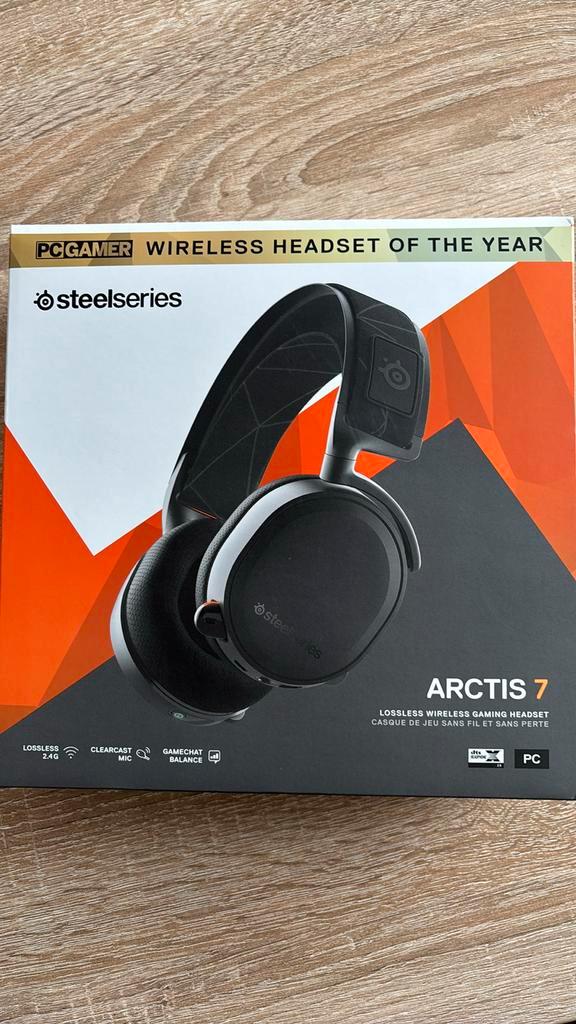 Steelseries Arctis 7, Audio, Tv en Foto, Hoofdtelefoons, Zo goed als nieuw, Op oor (supra aural), Overige merken, Draadloos, Ophalen