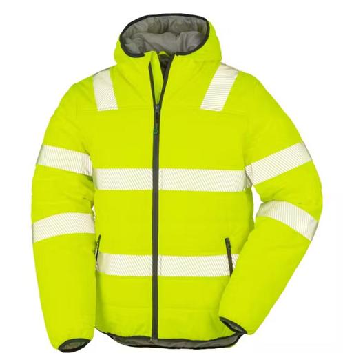 Stoere Result gewatteerde veiligheidsjack in fluo geel (M), Bricolage & Construction, Vêtements de sécurité, Neuf, Enlèvement ou Envoi