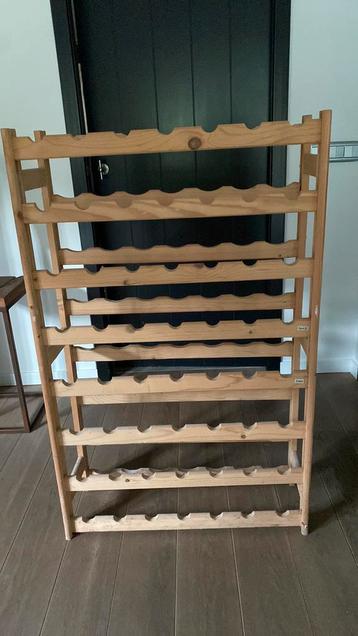 Wijnrek hout  49 flessen, Huis en Inrichting, Woonaccessoires | Wijnrekken, Ophalen, Zo goed als nieuw, Hout