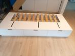 Bed Ikea Nordli met 3 opberglades, Huis en Inrichting, Ophalen, 90 cm, Wit, Zo goed als nieuw