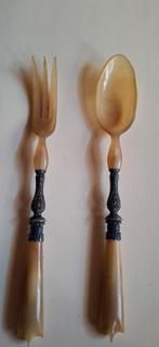 Couverts a salade argent et corne, Antiquités & Art, Antiquités | Couverts, Enlèvement ou Envoi
