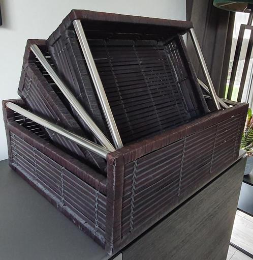 Decoratie -> Set van 3 manden, Huis en Inrichting, Woonaccessoires | Schalen en Manden, Zo goed als nieuw, Mand, Rechthoekig, Riet