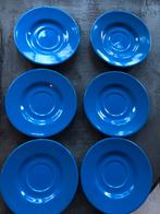 Lot de 6 sous tasses de couleur bleu foncé, Ophalen of Verzenden, Zo goed als nieuw