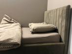 Bed(boxspring) te koop, Huis en Inrichting, Ophalen, 100 cm, Eenpersoons, Bruin