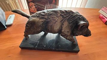 Sculpture bronze sanglier sur marbre – style art animalier beschikbaar voor biedingen