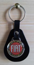 FIAT Sleutelhanger met logo . Zwart leer, Auto-onderdelen, Ophalen of Verzenden, Nieuw, Fiat