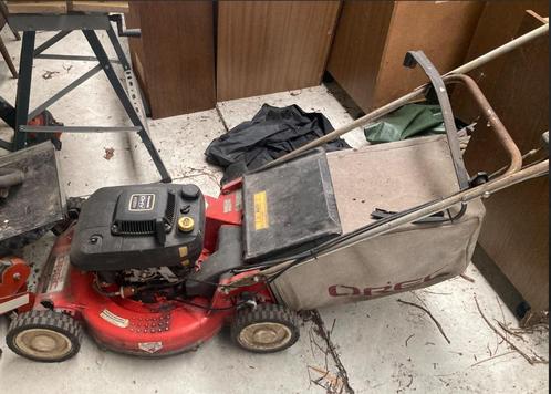 Orec benzine grasmaaier met opvangbak, Tuin en Terras, Grasmaaiers, Gebruikt, 50 cm of meer, Opvangzak, Opvangbak, Ophalen