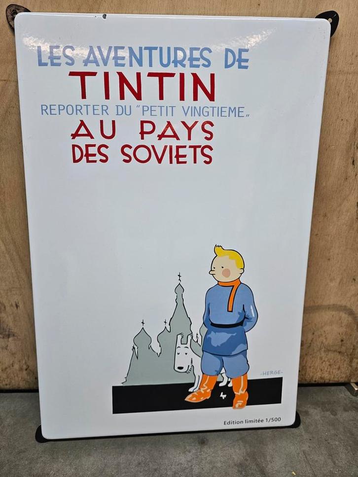 Kuifje Emaillebord, Verzamelen, Merken en Reclamevoorwerpen, Ophalen of Verzenden