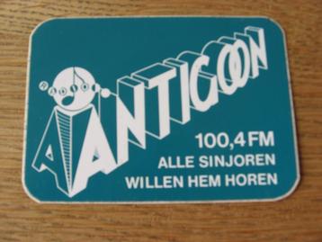 Vintage Sticker Radio Antgoon 100,4 FM Alle Sinjoren Willen  beschikbaar voor biedingen