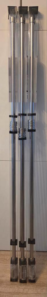 Tringles à rideaux inox 120 cm, lot de 3, Huis en Inrichting, Woonaccessoires | Zuilen en Pilaren, Nieuw, Ophalen