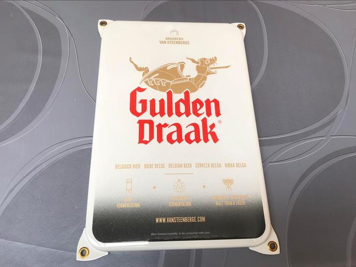 Gulden draak emaille reclamebord, Verzamelen, Merken en Reclamevoorwerpen, Nieuw, Reclamebord, Ophalen of Verzenden