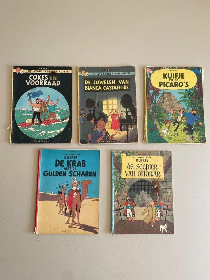 Lot Kuifje strips, Boeken, Stripverhalen, Gelezen, Meerdere stripboeken, Ophalen of Verzenden