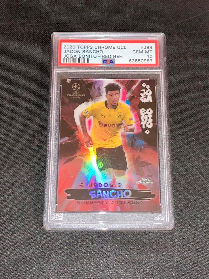 2020 Topps Chrome Jadon Sancho Joga Bonito Red BVB PSA 10, Hobby & Loisirs créatifs, Autocollants & Images, Neuf, Image, Enlèvement ou Envoi
