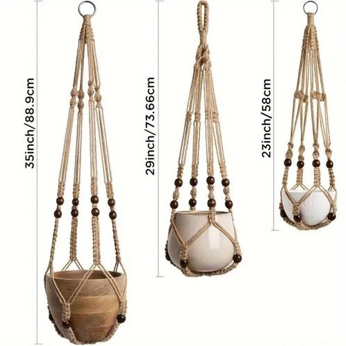 Ensemble de 3 suspensions macramé pour plantes, Maison & Meubles, Accessoires pour la Maison | Autre, Neuf, Enlèvement ou Envoi