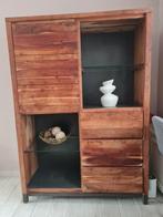 meuble vitrine bois exotique, Ophalen of Verzenden, Zo goed als nieuw, Metaal