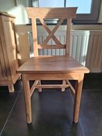 Set 4 houten stoelen, Huis en Inrichting, Stoelen, Ophalen, Gebruikt, Bruin, Vier