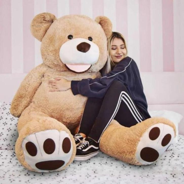 Grote XL Teddybeer Mikamax licht bruin 160 cm hoog., Verzamelen, Beren en Cherished Teddies, Nieuw, Stoffen beer, Overige merken