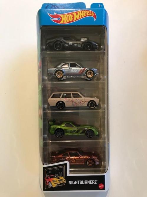 Hot Wheels Nightburnerz 5-pack, Hobby en Vrije tijd, Modelauto's | Overige schalen, Nieuw, Auto, Ophalen of Verzenden